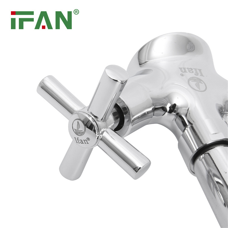 IFAN Zinc Alloy Cross Handwheel With Plastic Cover Kitchen Faucet Copper Core Copper Rod Kitchen Faucet