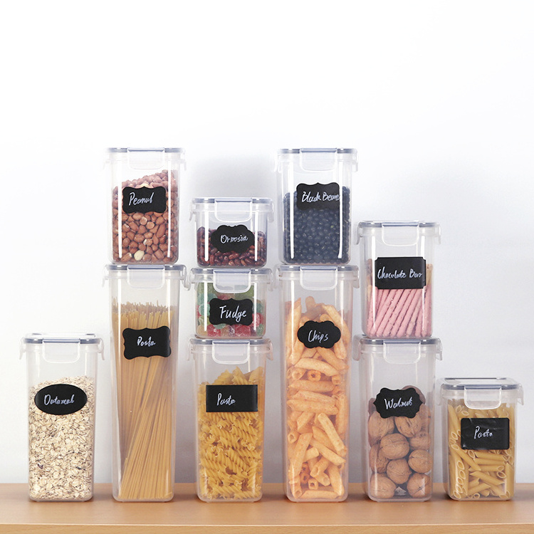 Hot Selling Food Grade Cereal Storage Container Multiple Sizes Refrigerator Organizer Transparent Food Box With Lock Lid