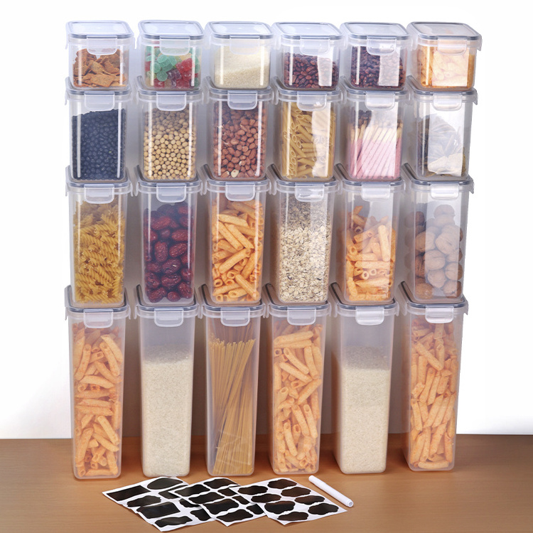 Hot Selling Food Grade Cereal Storage Container Multiple Sizes Refrigerator Organizer Transparent Food Box With Lock Lid