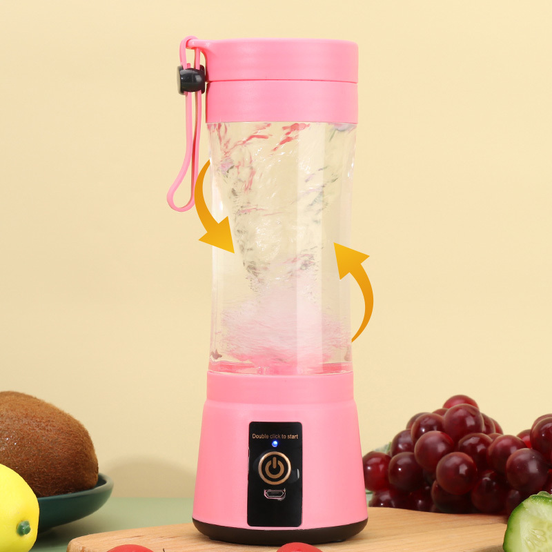 2023 Hot Selling Mini Juicer Cup Fashion 380ml Stainless Steel Portable Fruit Hand Juicer Blender Fresh Fruit Juicer