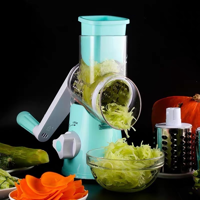 Factory Price Kitchen Food Chopper 3 In 1 Vegetable Chopper Manual Rotary Cheese Grater