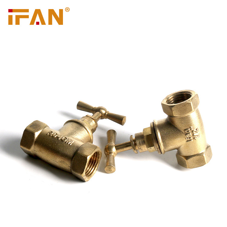 IFAN Vintage Cast Iron Brass Garden Water Tap Commercial Bibcock with Anti Theft Lock Key Crutch Head Faucet for Garden