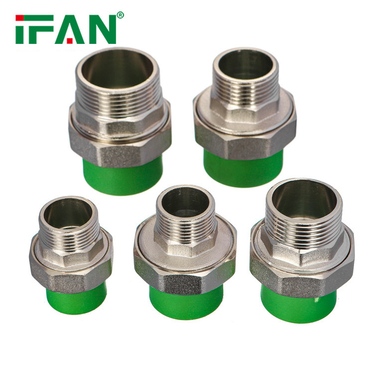 IFAN Wholesale Manufacture PPR Plumbing Fittings Brass Male Union Size 20 - 110mm Pipe Fittings