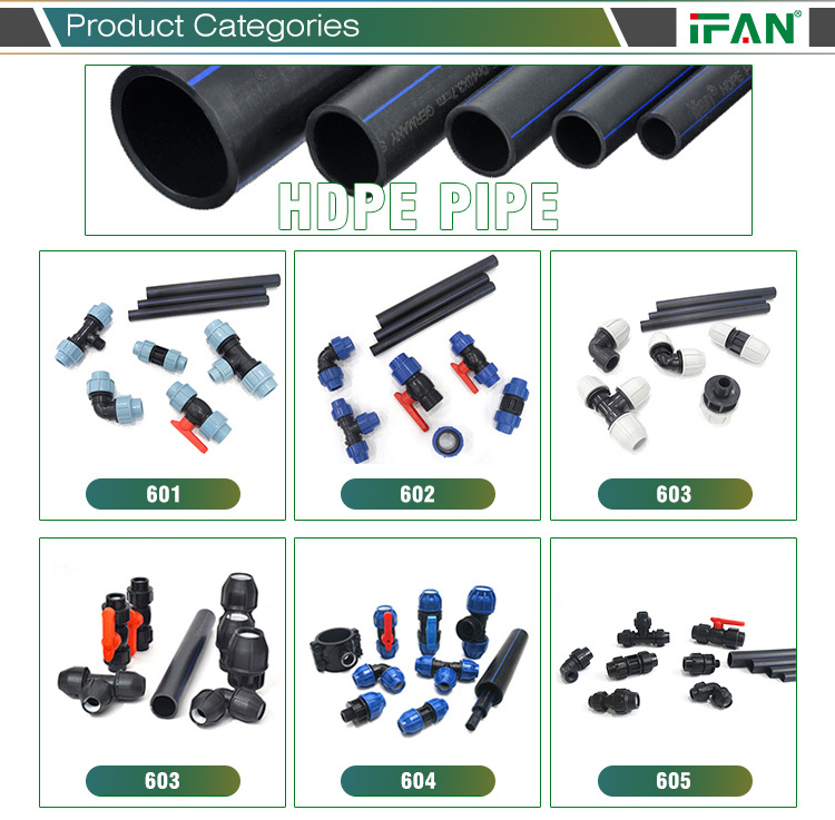 IFAN Factory Direct Sales HDPE Fittings 20mm-110mm PP Compression Pipe Fittings