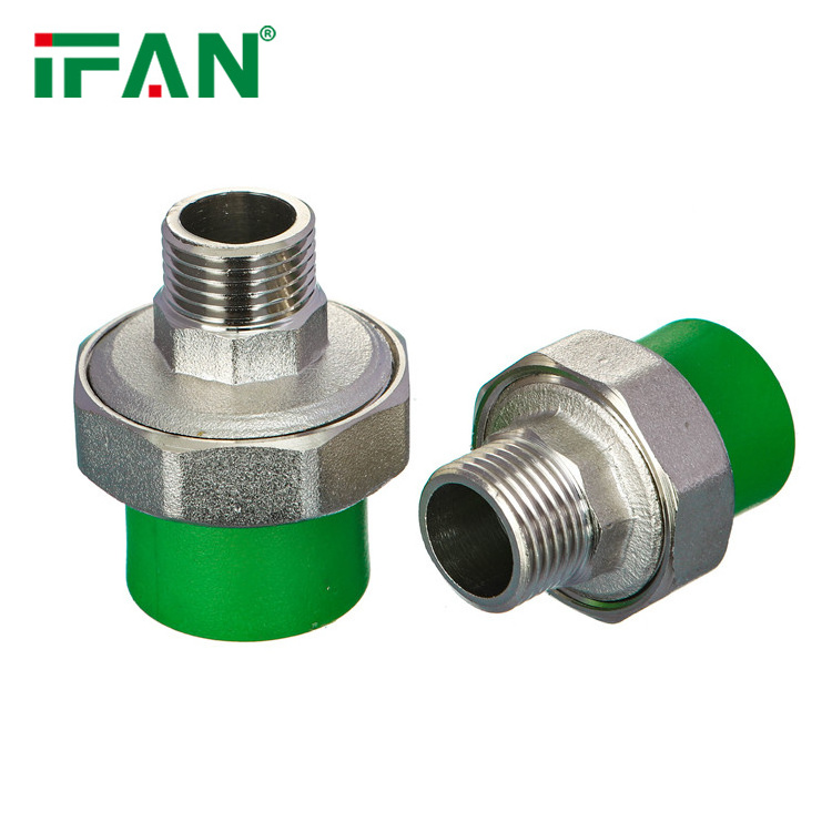 IFAN Wholesale Manufacture PPR Plumbing Fittings Brass Male Union Size 20 - 110mm Pipe Fittings