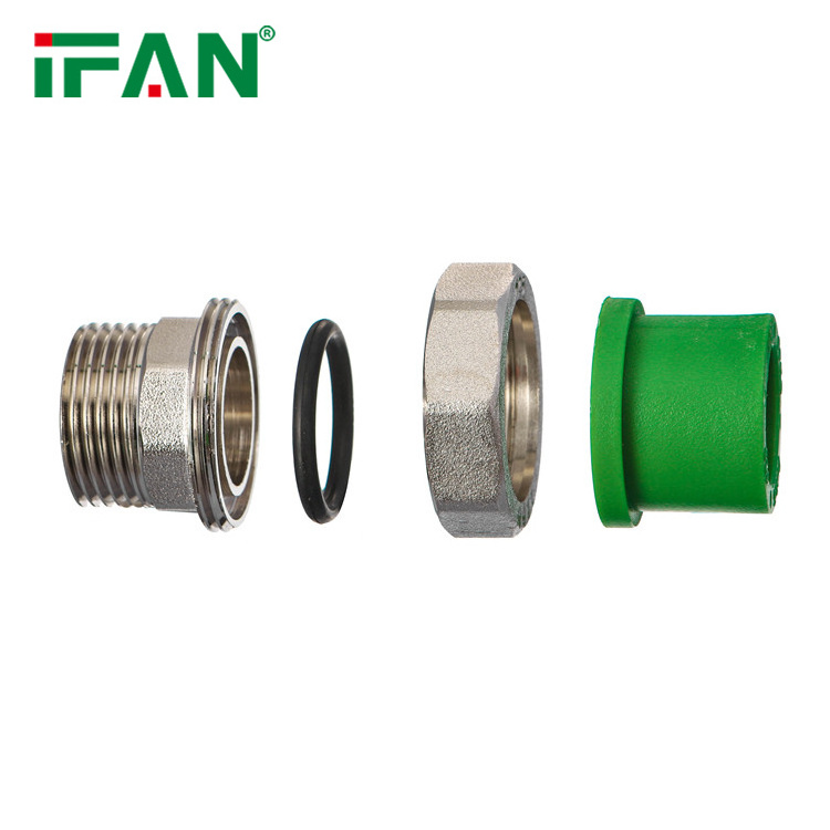 IFAN Wholesale Manufacture PPR Plumbing Fittings Brass Male Union Size 20 - 110mm Pipe Fittings