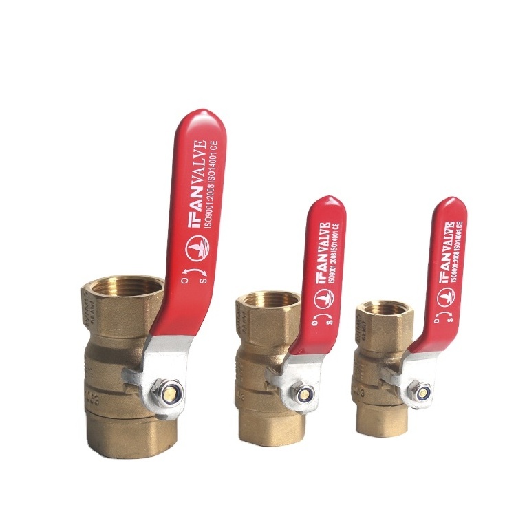 Brass Valve Factory OEM 25mm Yellow Body High Pressure Red Long Handle Female Thread 2 Inch Brass Ball Valve