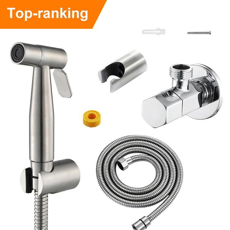 Handheld Cloth Diaper Sprayer Stainless Steel Bidet Shattaf Sprayer Set Toilet shower