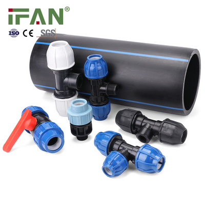 IFAN High Quality Double Union Ball Valve HDPE Materi Prim Plastic Preci Fittings HDPE Pipe PP Drip Irrigation Valve