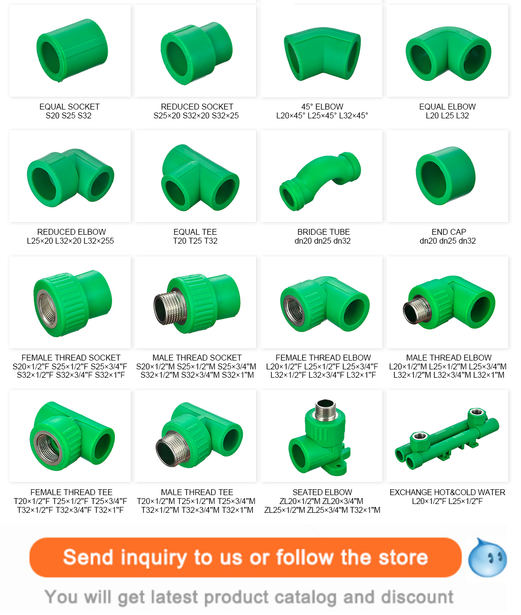 IFAN PPR Material Hot Sale Pure Plastic PPR Pipe Fittings Green Color PPR Fitting PN25 Union