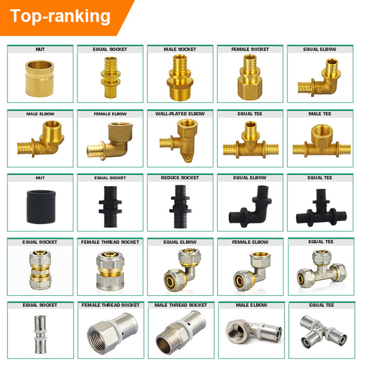 IFAN PEX Pipe Fittings 16-32mm Thread Tee Elbow Socket PEX Sliding Fittings Brass PEX Axial Fittings