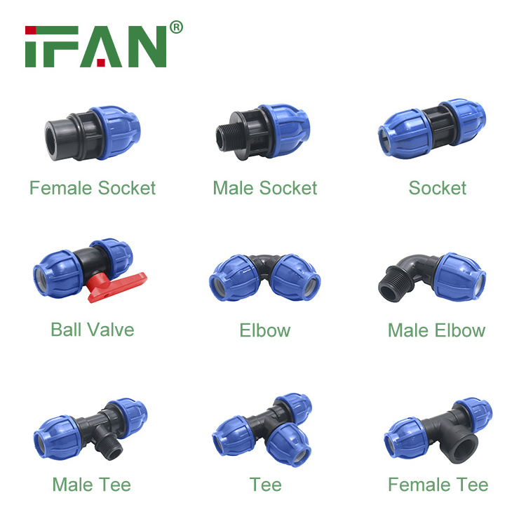 IFAN HDPE Pipe Fitting Free Sample Union Pipe Fittings Customized PN16 PP Compression Fittings