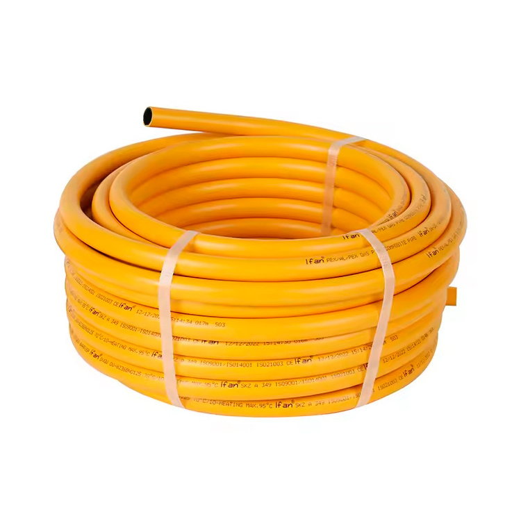 China Factory Yellow Plastic Al Pipe Gas Multilayer Pex Pipe Tube Hose Plumbing Pex Gas Pipe