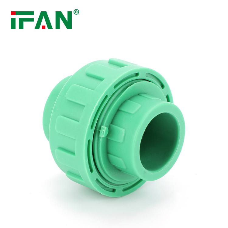 IFAN Cheap Price PPR Plumbing Fittings Plastic Union PN25 Hot Water 20-63mm Green PPR Pipe Fitting