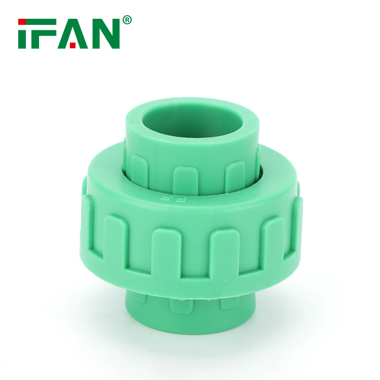 IFAN Cheap Price PPR Plumbing Fittings Plastic Union PN25 Hot Water 20-63mm Green PPR Pipe Fitting