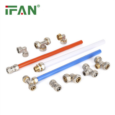 IFAN Forged Thread 16-32mm Coupling Socket Elbow Tee PEX Water Pipe Brass Compression Fittings