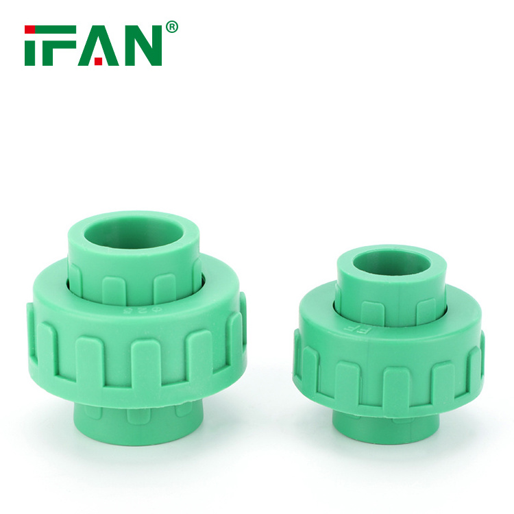 IFAN Cheap Price PPR Plumbing Fittings Plastic Union PN25 Hot Water 20-63mm Green PPR Pipe Fitting