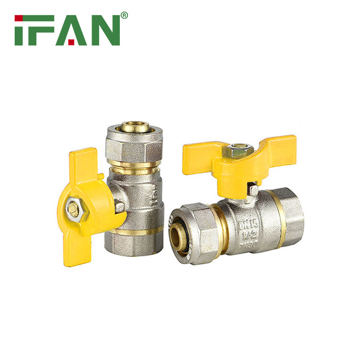 IFAN Factory Valve Whole Sale 1/2''  1/4''  3/4''  1''  2'' Brass Ball Valve Brass Gas Ball Valve