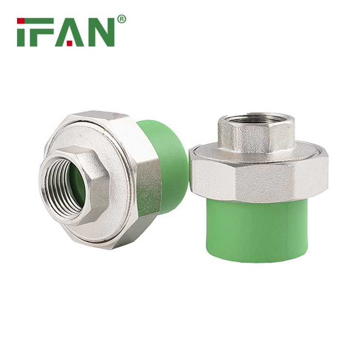 IFAN Customized 20-110mm Green PPR Pipe Fitting Female Threaded Brass PPR Union