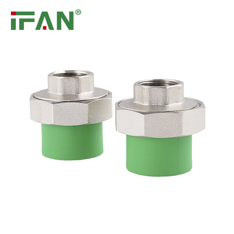 IFAN Customized 20-110mm Green PPR Pipe Fitting Female Threaded Brass PPR Union