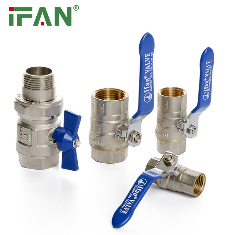 IFAN High Pressure 1/4'' 2 inch 3 way Water Ball Valves Union Lockable Forged Brass Ball Valve