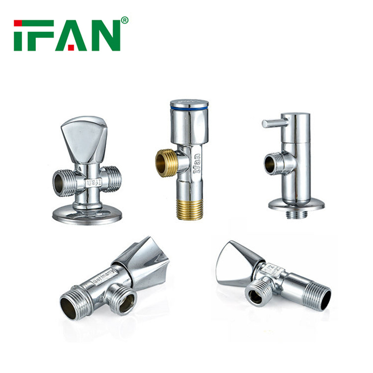 IFAN Factory Price 1/2 Inch Water Stop Angle Valve Bathroom Toilet Plumbing Materials Sanitary Forged Brass Angle Valve