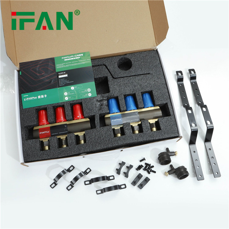 IFAN Customized Brass PEX Plumbing Distribution Water Manifold Fitting Floor Heating System Brass Manifold