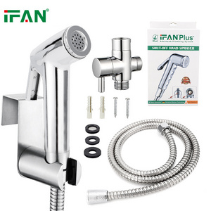 IFAN High Quality Hand Held Muslim Shower Stainless Steel ABS White Handheld Shattaf Set Toilet Bidet Sprayer