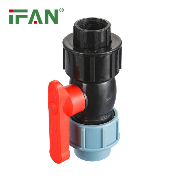 IFAN Hot Selling 20-110mm HDPE Pipe Fitting Light Blue HDPE Female Ball Valve PE Fitting