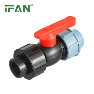 IFAN Hot Selling 20-110mm HDPE Pipe Fitting Light Blue HDPE Female Ball Valve PE Fitting