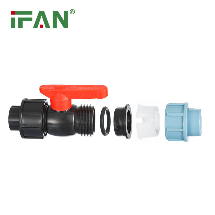 IFAN Hot Selling 20-110mm HDPE Pipe Fitting Light Blue HDPE Female Ball Valve PE Fitting