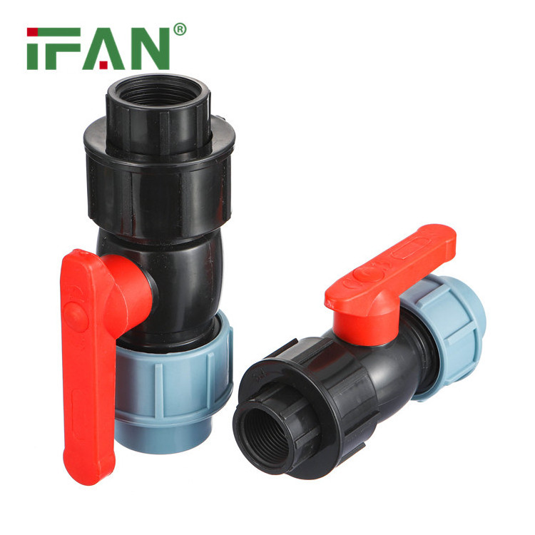 IFAN Hot Selling 20-110mm HDPE Pipe Fitting Light Blue HDPE Female Ball Valve PE Fitting