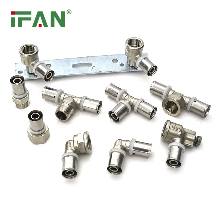 IFAN Custom 16-32mm Full Size Pex Al Pex Pipe Fittings Plumbing Tee Elbow Brass Press PEX Fitting