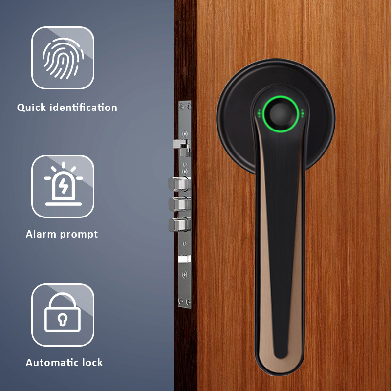 Smart Passcode Fingerprint Combination Door Lock with Handle Easy to Install for Home Apartment Hotel