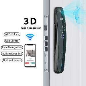 High Quality Security WiFi 3D face recognition door lock waterproof home smart door lock with camera