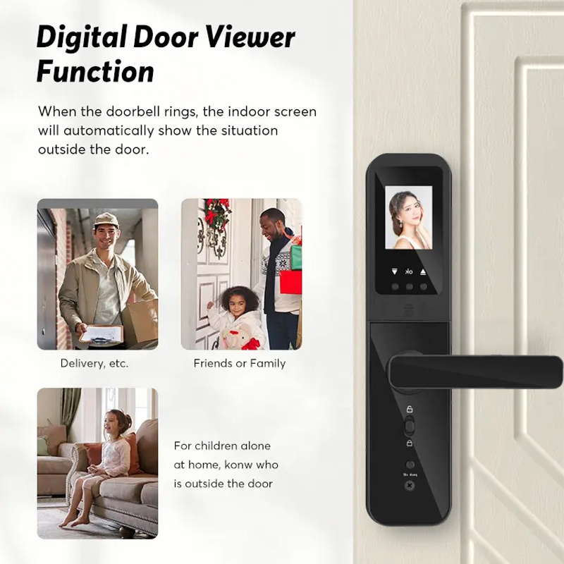 Smart Door Lock Fingerprint Digital Wifi Lock for smart home, smart lock with camera Monitor Send Photo To phone