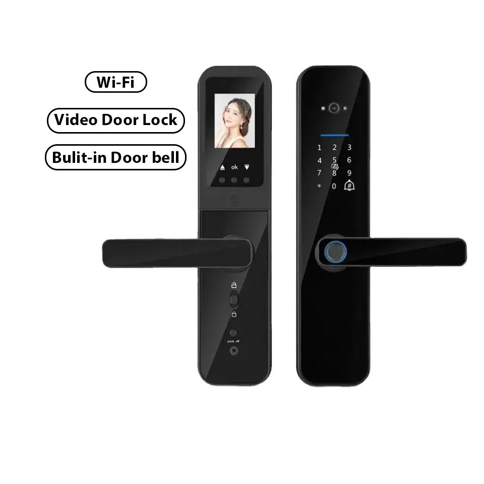 Smart Door Lock Fingerprint Digital Wifi Lock for smart home, smart lock with camera Monitor Send Photo To phone