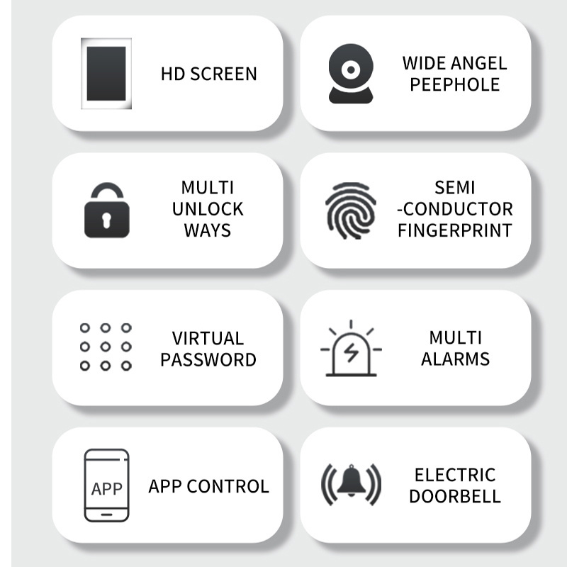 WiFi Digital Door Lock for Wooden door, Smart Door Lock with Camera, 3D Video Door lock Fingerprint Lock