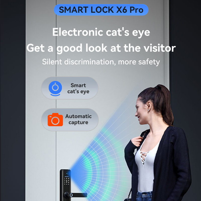 High Quality Smart Door Lock Waterproof Home Fingerprint Remote Control Door Lock with camera