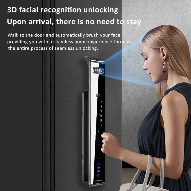 Tuya 3D Face Recognition NFC IC Card Password Fingerprint Manual Key Smart Door Lock