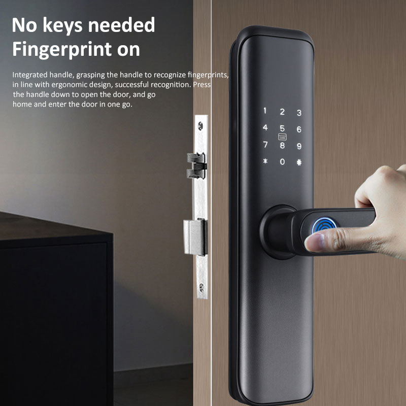 Tuya Zigbee Smart Fingerprint Door Lock Supporting Password/Fingerprint/Key/IC Card/App Unlocking Works with Zigbee Gateway