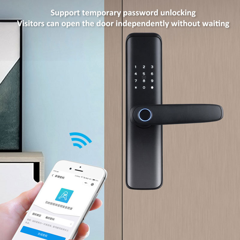 Tuya Zigbee Smart Fingerprint Door Lock Supporting Password/Fingerprint/Key/IC Card/App Unlocking Works with Zigbee Gateway