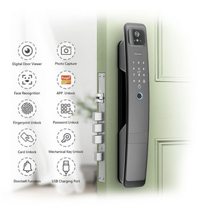 Tuya WiFi Lock Waterproof Outdoor Smart Biometric Fingerprint Face Automatic Door Lock with Eye Scanner For Smart Home Use