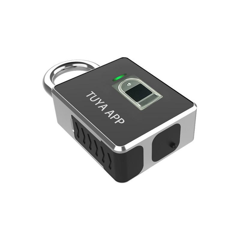 IP65 Waterproof Tuya App Bluetooth Fingerprint Card Smart Padlock with Key