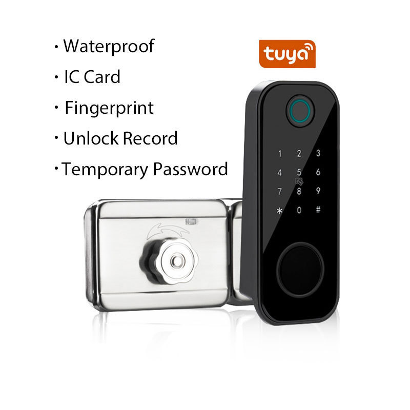 Waterproof Tuya Smart Lock Wifi  Fingerprint Lock Outdoor Gate Digital Password Remote App Home Electronic Rim Lock