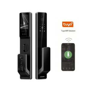 Tuya WiFi Outdoor Smart Fully Automatic Fingerprint Door Lock with Big Screen Supporting 3D Face Recognition Unlocking