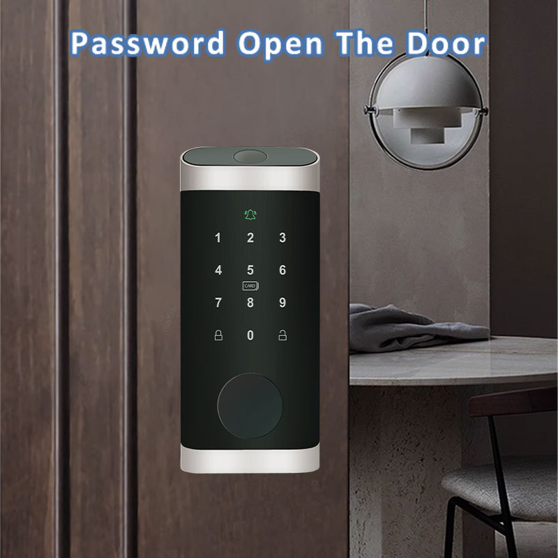 Bluetooth Tuya TTLock Fingerprint Password IC Card Digital Keypad Smart Deadbolt Lock with Doorbell