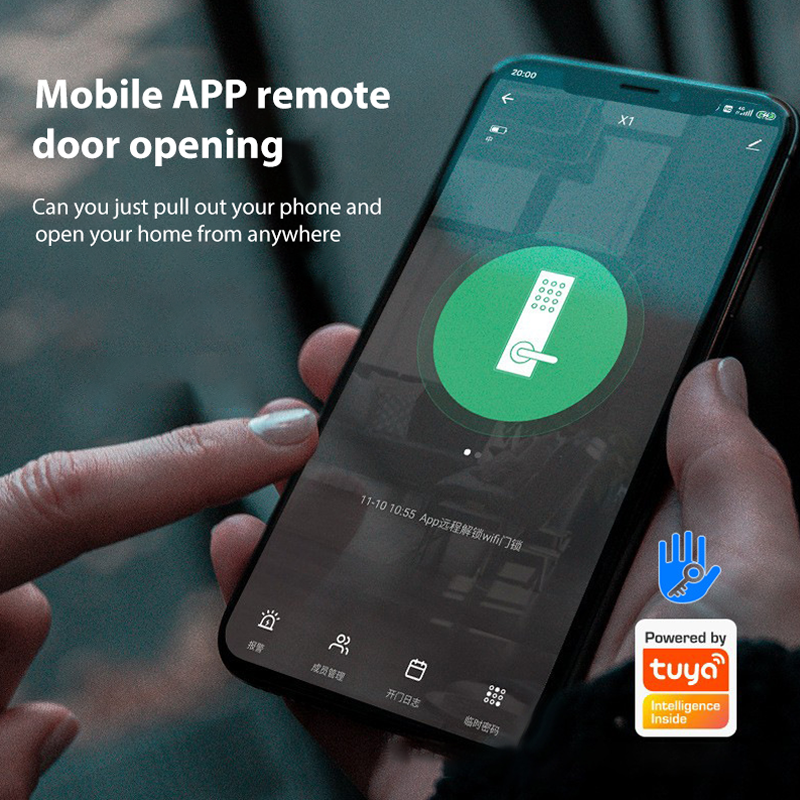 Wi-Fi/Zigbee Tuya Smart Fingerprint Door Lock TTLock Bedroom Door Lock Supporting Fingerprint/Password/Key/IC Card/ App Unlock