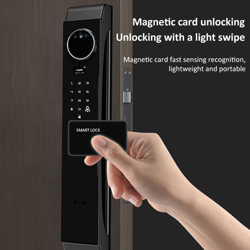 Wi-Fi Face Recognition Smart Door Lock With Camera, Two Way Talk, Semiconductor Fingerprint Door Lock for Villa Hotel Apartment