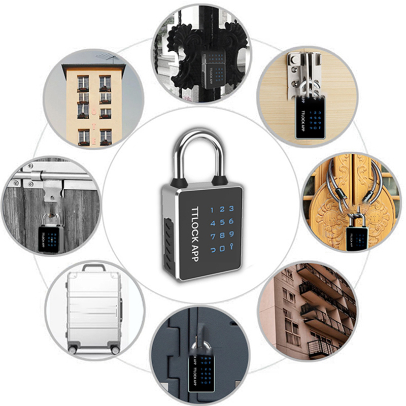 Smart Padlock TUYA APP Fingerprint Unlocking Waterproof Password Key RFID Card USB Charging Door Lock